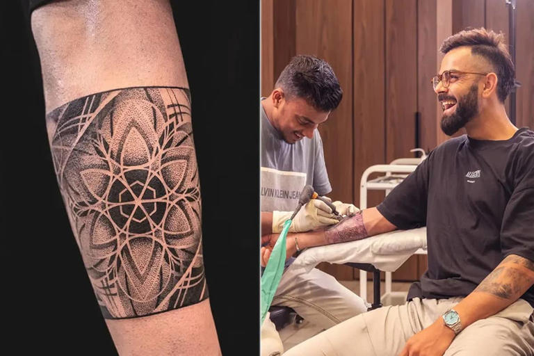 Virat Kohli Was Spotted Sporting a New Tattoo Ahead of the Tata IPL 2023 Season.