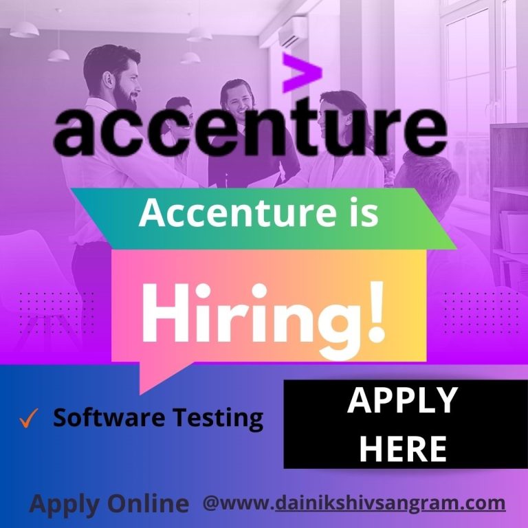 Accenture is Hiring for Test Automation Engineer. Exp-03