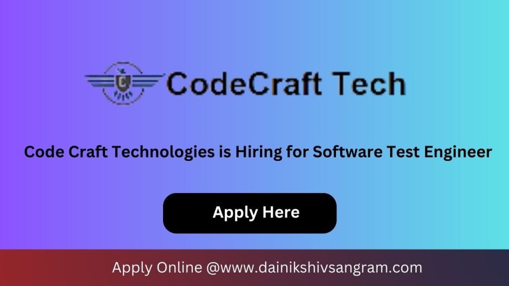 Code Craft Technologies is Hiring for QA Automation Tester | Software ...