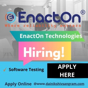 EnactOn Technologies is Hiring for QA Software Test Engineer - Work from Home | Software Testing Jobs