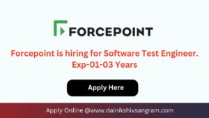 Forcepoint is hiring for Software Test Engineer. Exp-01-03 Years