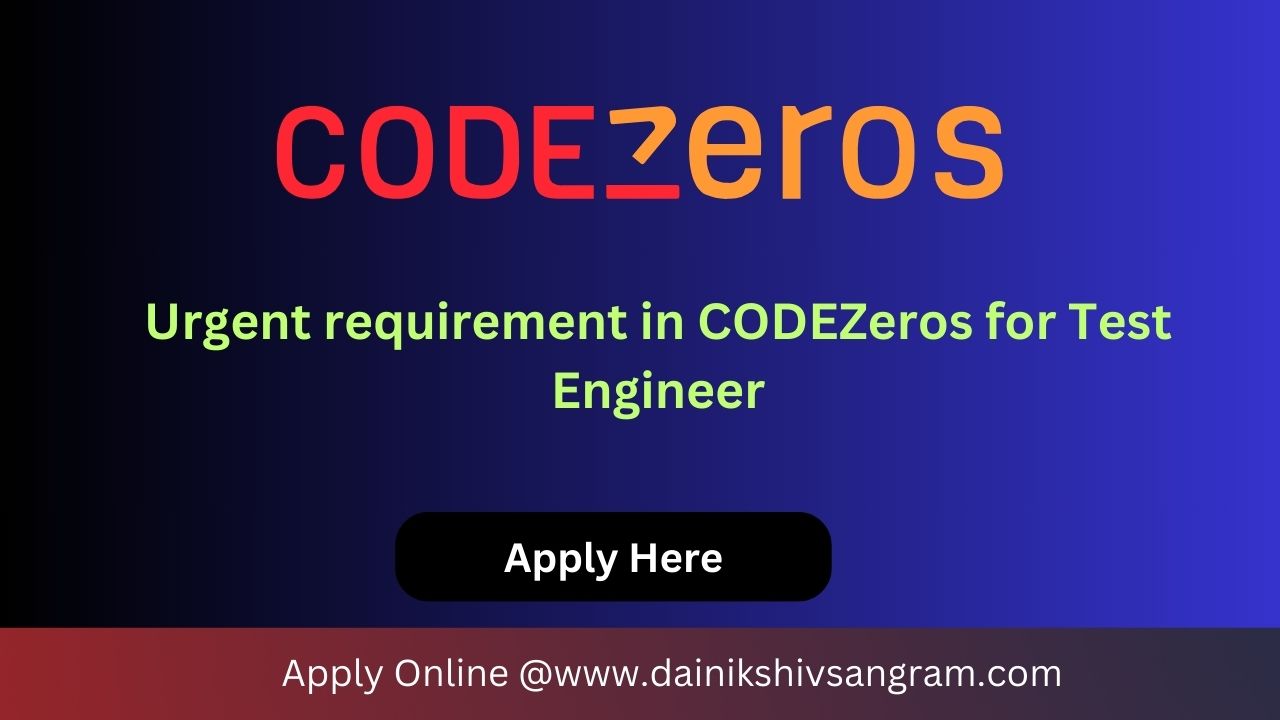 Exciting Opportunity: CodeZeros is Hiring for QA Fresher | Software Testing Job. Exp.0-1