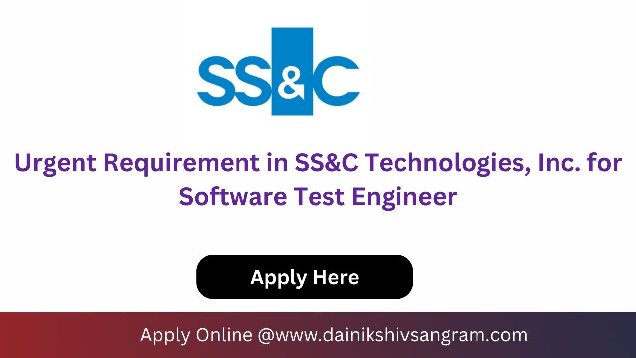 Exciting Opportunity: SS&C Technologies, Inc. is Hiring for Lead Software QA Engineer. Exp.2 Years