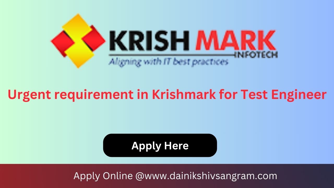 Exciting Opportunity: Krishmark is Hiring for QA Fresher | Software Testing Job. Position-2