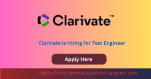 Urgent requirement in Clarivate for Software Test Engineer. Exp- 04 years