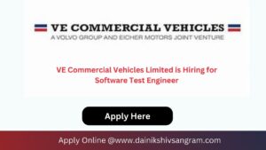 VE Commercial Vehicles Limited is Hiring for Test Engineer - Performance & Emissions | Fresher Job