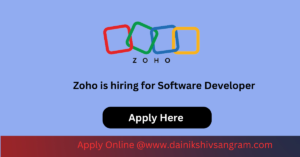 Zoho Career is hiring for Software Developer