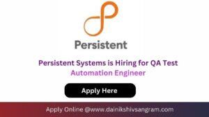Persistent Systems is Hiring for QA Test Automation Engineer