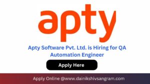 Apty Software Pvt. Ltd. is Hiring for QA Automation Engineer