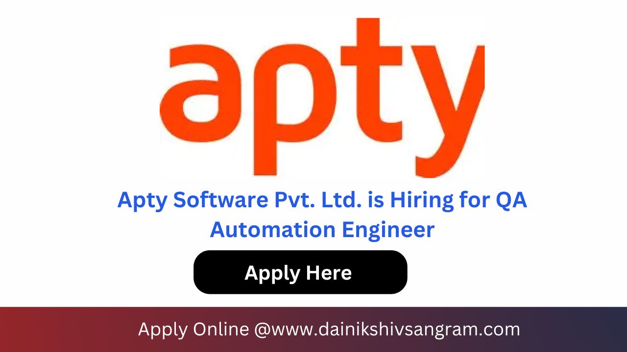 Apty Software Pvt. Ltd. is Hiring for QA Automation Engineer