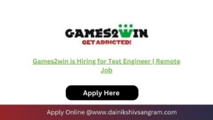 Games2win is Hiring for Test Engineer | Remote Job