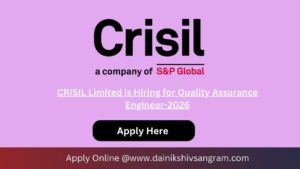 CRISIL Limited is Hiring for Quality Assurance Engineer-2026