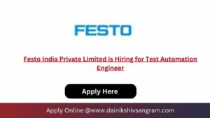 Festo India Private Limited is Hiring for Test Automation Engineer